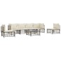 7 pcs conjunto lounge de jardim c/ almofadões vime PE antracite