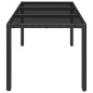 Mesa de jardim com tampo de vidro 150x90x75 cm vime PE preto