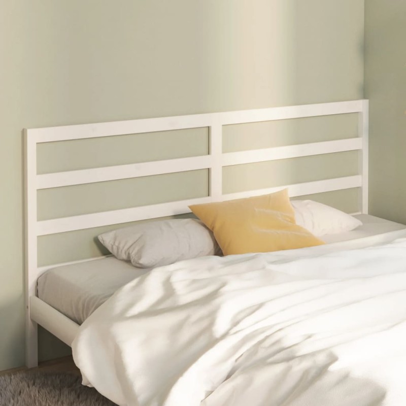 Cabeceira de cama 206x4x100 cm pinho maciço branco-Cabeceiras e estribos de camas-Home Retail