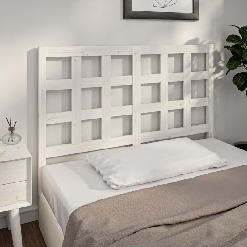 Cabeceira de cama 125,5x4x100 cm madeira de pinho maciça branco-Cabeceiras e estribos de camas-Home Retail