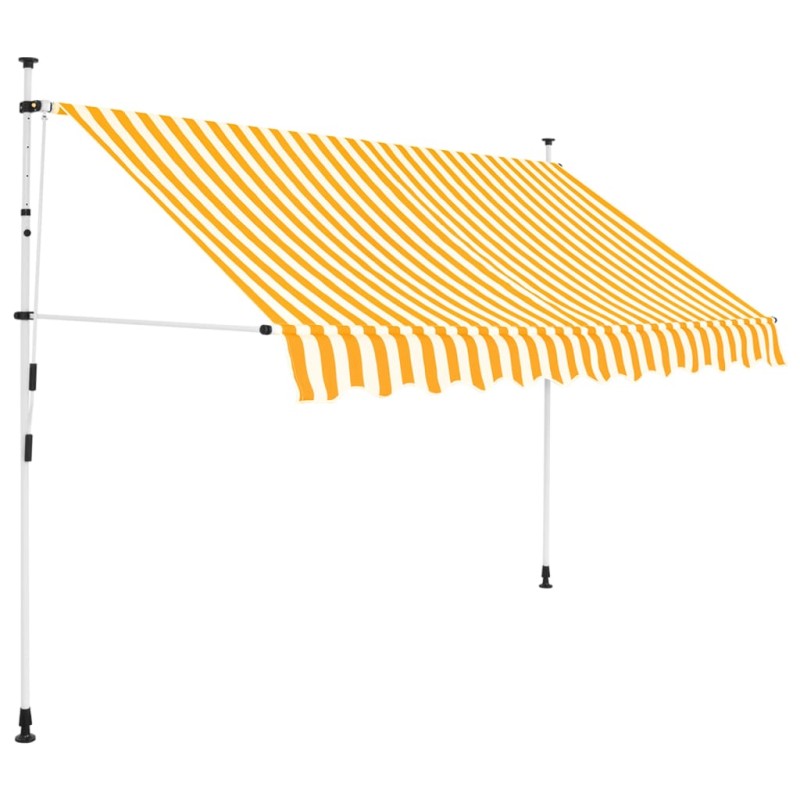 Toldo retrátil manual 250 cm riscas laranjas e brancas-Toldos para janelas e portas-Home Retail