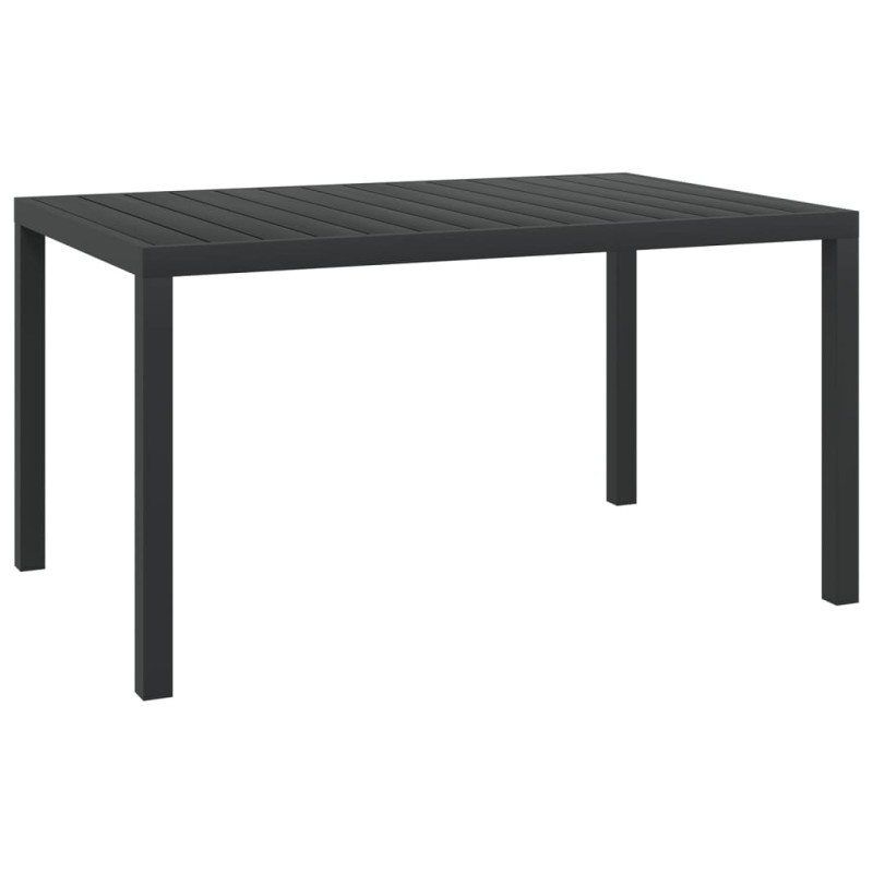 Mesa de jardim em alumínio e WPC 150x90x74 cm preto-Mesas de jardim-Home Retail