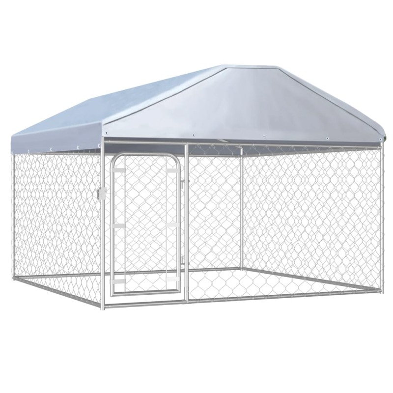 Canil de exterior com telhado 200x200x135 cm-Canis-Home Retail