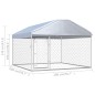 Canil de exterior com telhado 200x200x135 cm