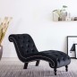 Chaise longue em veludo preto