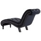 Chaise longue em veludo preto