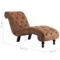 Chaise longue camurça artificial castanho