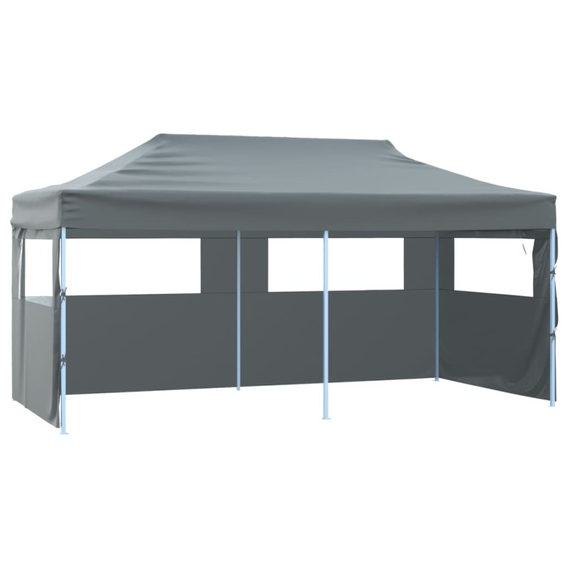 Tenda dobrável profissional festas 4 paredes 3x6m aço antracite-Toldos e gazebos-Home Retail