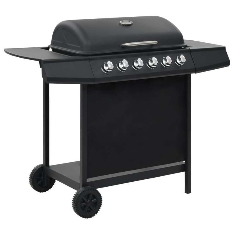 Grelhador/BBQ a gás com 6 zonas de cozinhar aço preto-Churrasqueiras de exterior-Home Retail