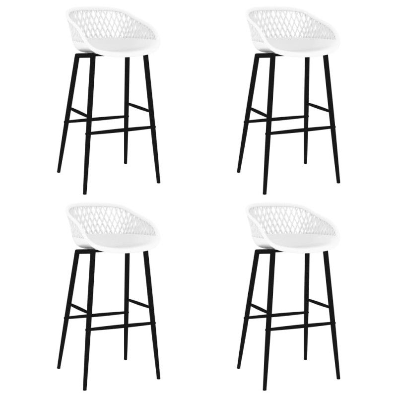 Cadeiras de bar 4 pcs branco-Bancos de bar-Home Retail