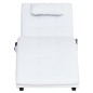 Chaise longue de massagem c/ almofada couro artificial branco