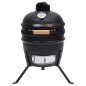 Churrasqueira/defumador Kamado 2-em-1 cerâmica 56 cm preto