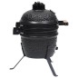 Churrasqueira/defumador Kamado 2-em-1 cerâmica 56 cm preto