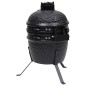 Churrasqueira/defumador Kamado 2-em-1 cerâmica 56 cm preto