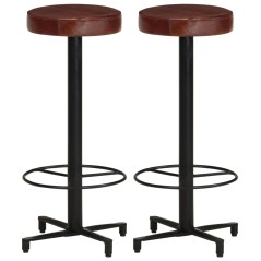 Bancos de bar 2 pcs 76 cm couro genuíno