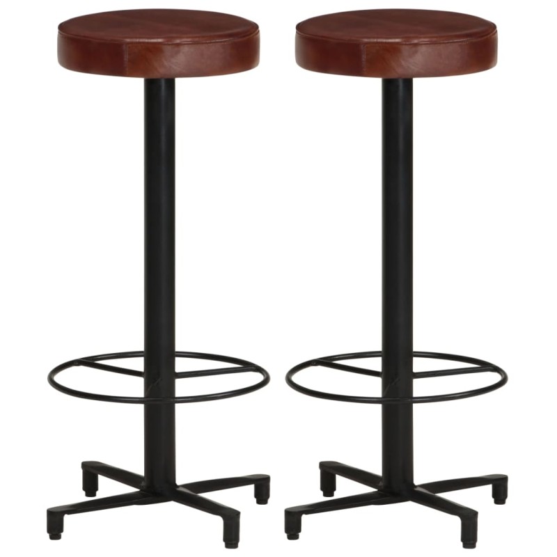 Bancos de bar 2 pcs 76 cm couro genuíno-Bancos de bar-Home Retail