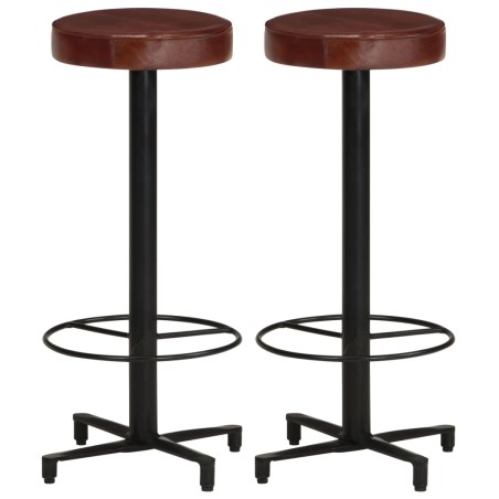 Bancos de bar 2 pcs 76 cm couro genuíno