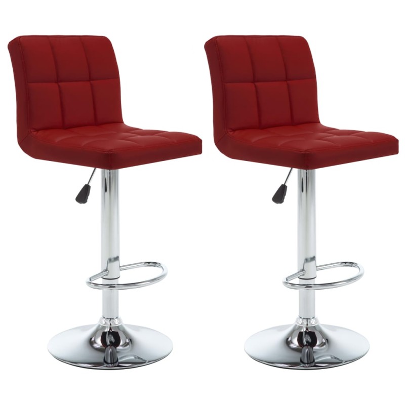 Bancos de bar 2 pcs couro artificial vermelho tinto-Bancos de bar-Home Retail