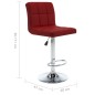 Bancos de bar 2 pcs couro artificial vermelho tinto