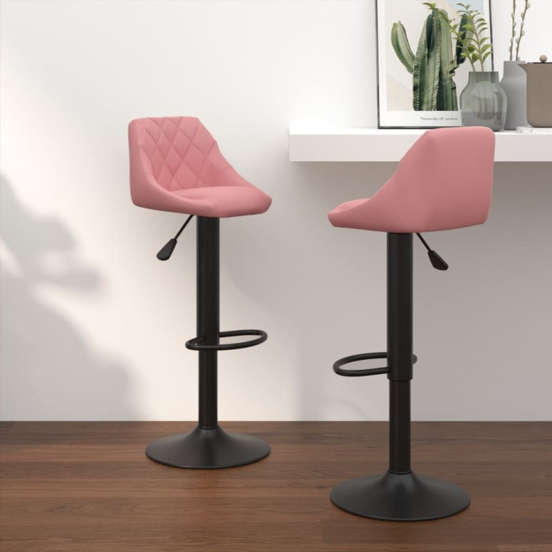 Bancos de bar 2 pcs veludo rosa-Bancos de bar-Home Retail