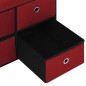 Banco arrumação dobrável 76x38x38 cm linho falso vermelho-tinto