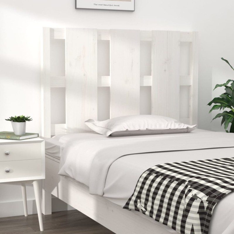 Cabeceira de cama 95,5x4x100 cm madeira de pinho maciça branco-Cabeceiras e estribos de camas-Home Retail