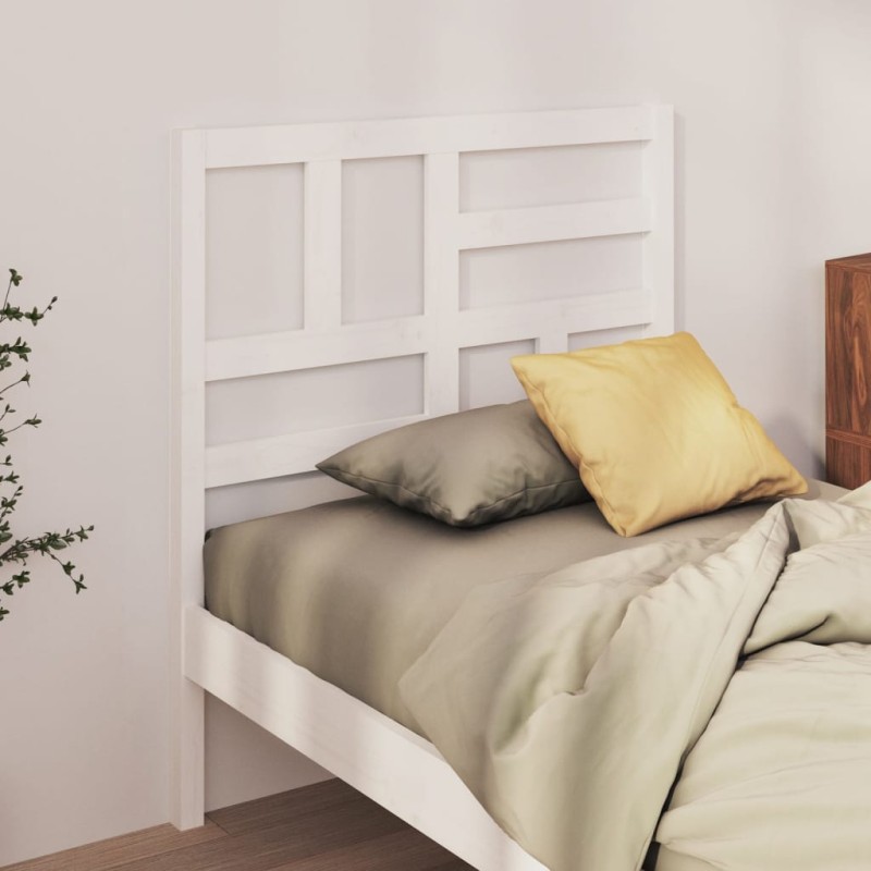 Cabeceira de cama 81x4x104 cm pinho maciço branco-Cabeceiras e estribos de camas-Home Retail