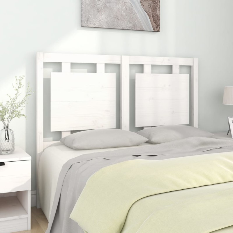 Cabeceira de cama 125,5x4x100 cm madeira de pinho maciça branco-Cabeceiras e estribos de camas-Home Retail