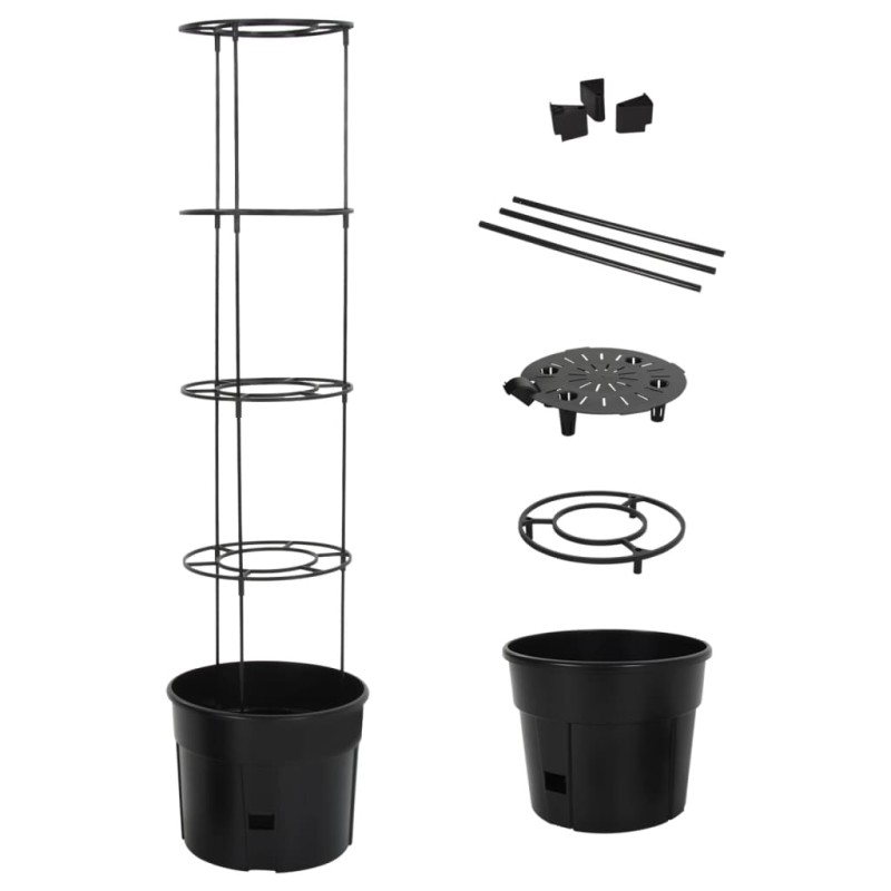 Vaso p/ cultivo de tomate Ø39x150 cm polipropileno antracite-Vasos e floreiras-Home Retail