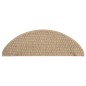 Tapetes escada adesivos aspeto sisal 15pcs 65x21x4cm cor areia