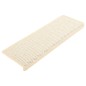 Tapetes escada adesivos aspeto sisal 15 pcs 65x21x4 cm creme