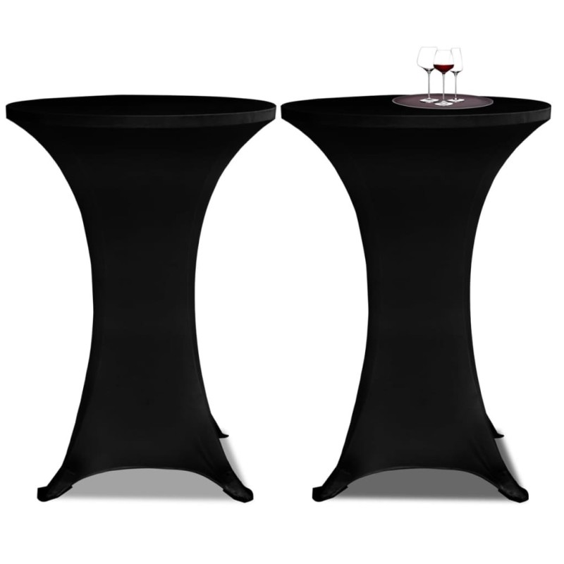 Toalha de Mesa elástica Ø80, Preta / 2 peças-Capas de sofás-Home Retail