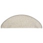 Tapetes escada adesivos aspeto sisal 15pcs 65x21x4 cm bege