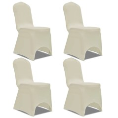 Capa extensível para cadeira 4 pcs creme