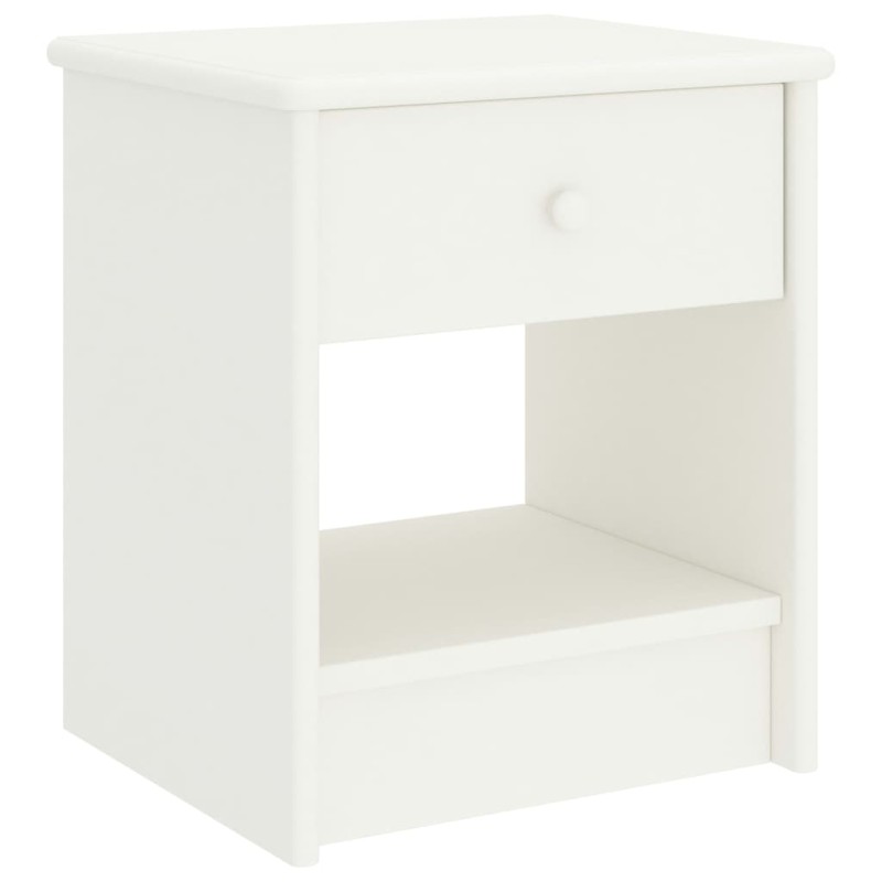 Mesa de cabeceira 35x30x40 cm madeira de pinho maciça branco-Mesas-de-cabeceira-Home Retail