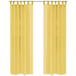 Cortinas em voile 2 pcs 140x175 cm amarelo