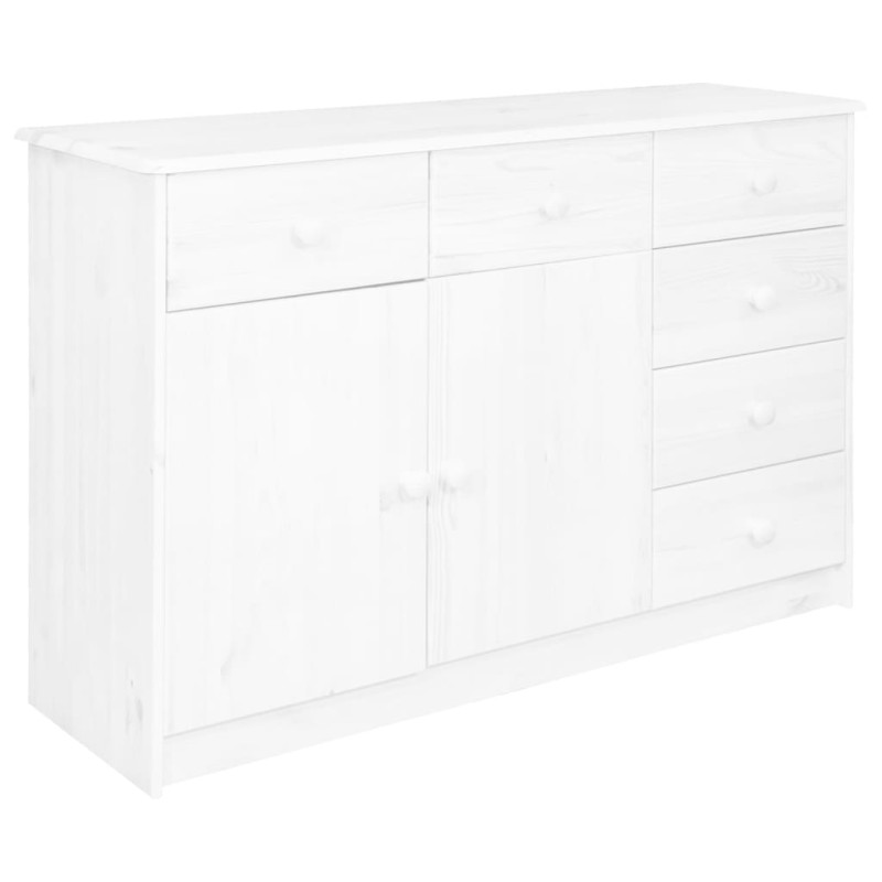 Aparador 6 gavetas 113x35x73 cm madeira de pinho maciça branco-Aparadores-Home Retail