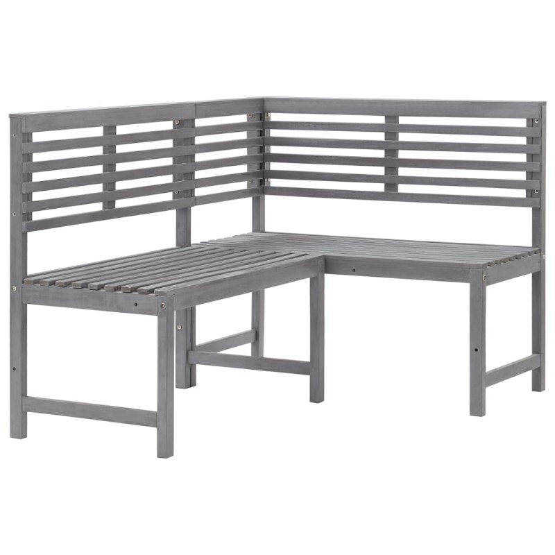 Banco de canto p/ jardim 140 cm madeira acácia maciça cinzento-Bancos de jardim-Home Retail