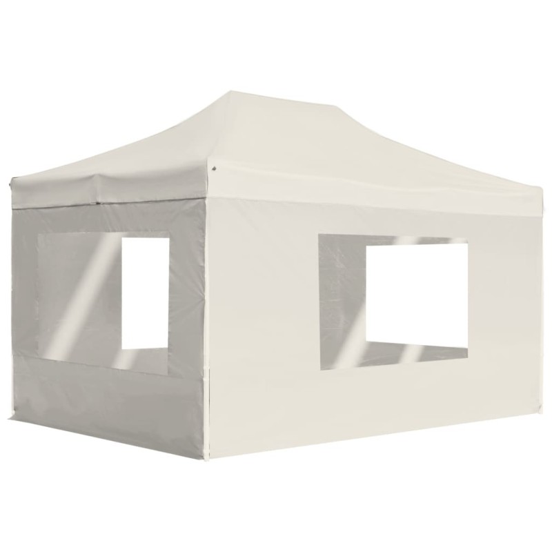 Tenda dobrável profissional com paredes alumínio 4,5x3 m creme-Toldos e gazebos-Home Retail