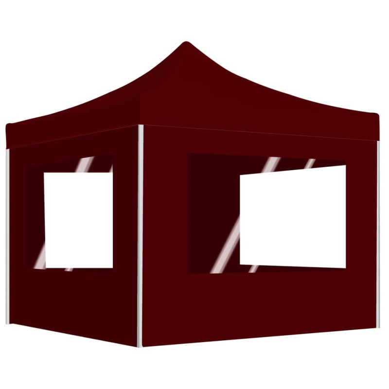 Tenda dobrável prof. c/ paredes alumínio 3x3m vermelho tinto-Toldos e gazebos-Home Retail