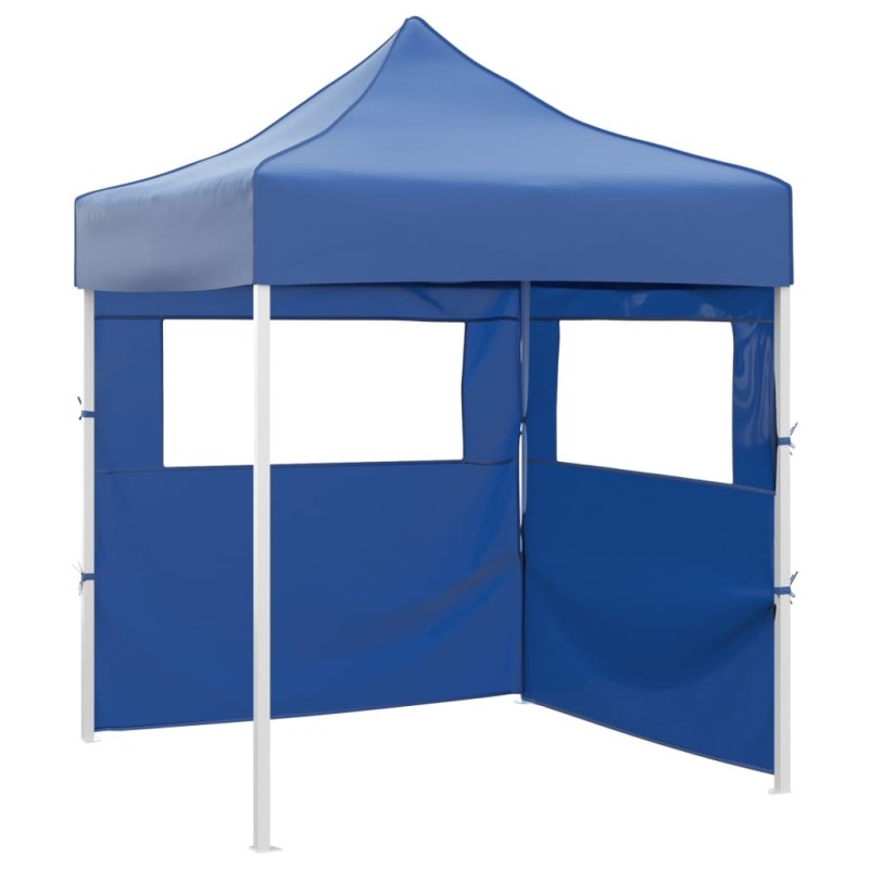 Tenda dobrável profissional festas 2 paredes 2x2 m aço azul-Toldos e gazebos-Home Retail