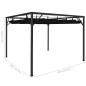 Gazebo de jardim com toldo retrátil 3x3 m antracite