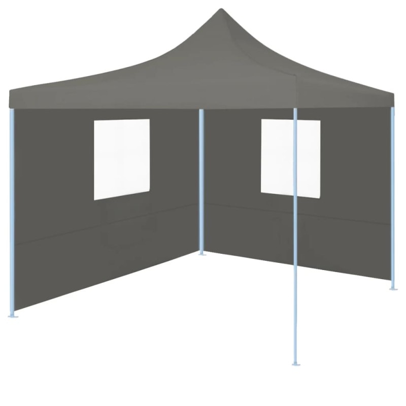 Tenda dobrável profissional festas 2 paredes 2x2m aço antracite-Toldos e gazebos-Home Retail