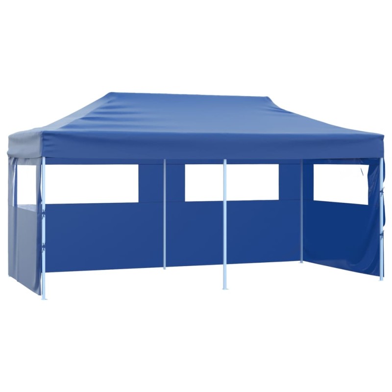 Tenda dobrável profissional festas 4 paredes 3x6m aço azul-Toldos e gazebos-Home Retail