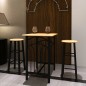 Conjunto de jantar com mesa madeira bronze e aço preto