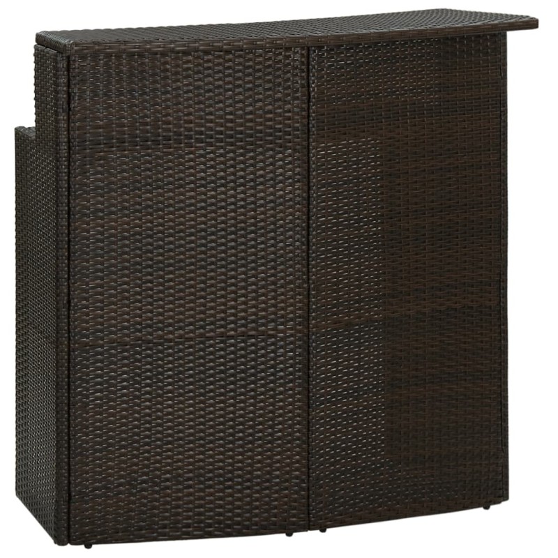 Mesa de bar para jardim 120x55x110 cm vime PE castanho-Mesas de jardim-Home Retail