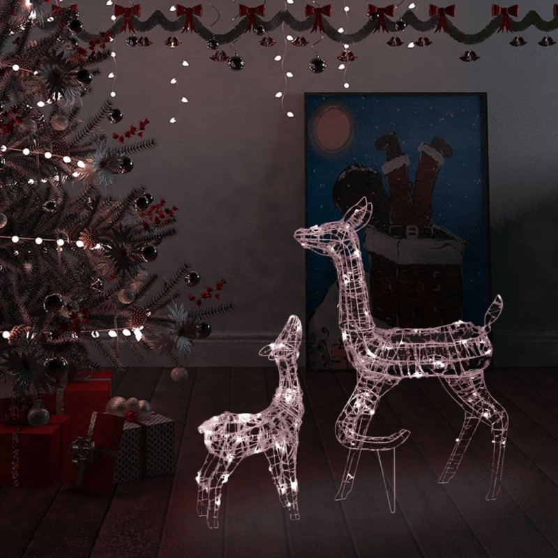 Família de renas decorativa 160 LEDs acrílico branco quente-Luzes de Natal-Home Retail