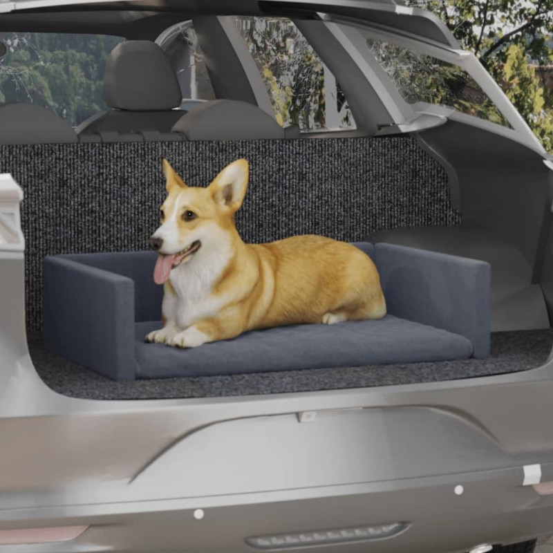 Cama/ninho para bagageira carro 85,5x70x23cm aspeto linho cinza-Ninhos para cães-Home Retail