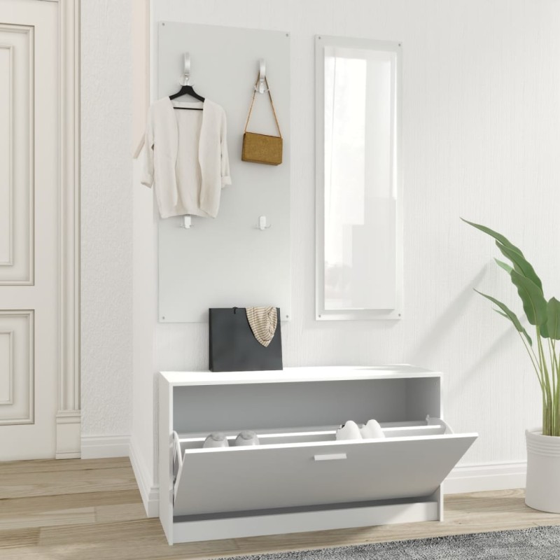 Conjunto de sapateira 3 em 1 derivados madeira branco-Sapateiras e organizadores-Home Retail