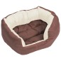 Almofadão p/ cães reversível lavável 65x50x20 cm castanho/creme